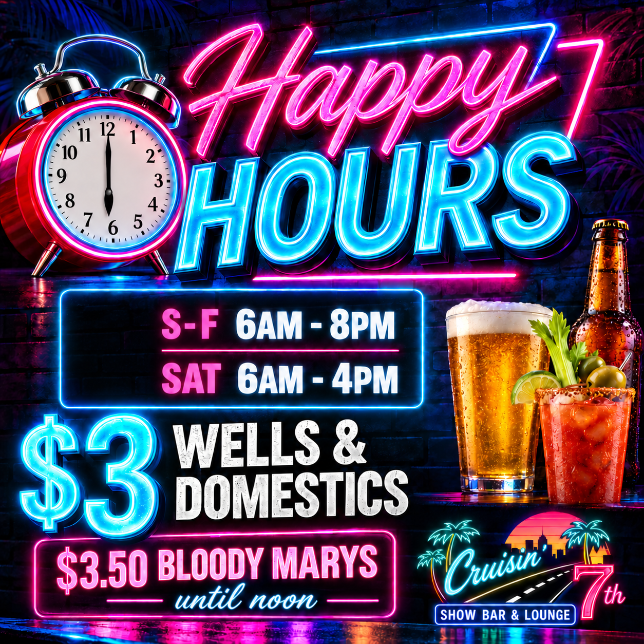 Cruisin'7th happy hours